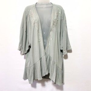 Knox Rose Embroidered Cardigan Green Large